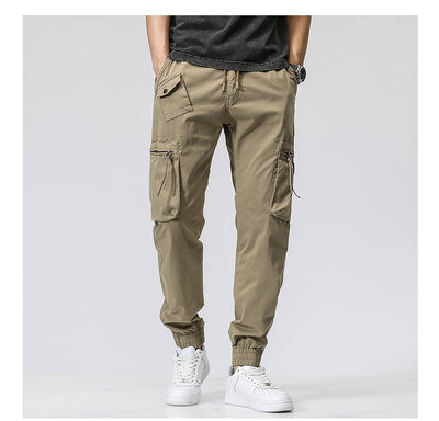Pantalones de Trabajo Casual Cintura Elástica Hombre Algodón Puro Bolsillos Múltiples - Image 23
