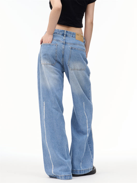 Pantalones Retro Americanos Anchos Personalizados para Mujer - Image 9