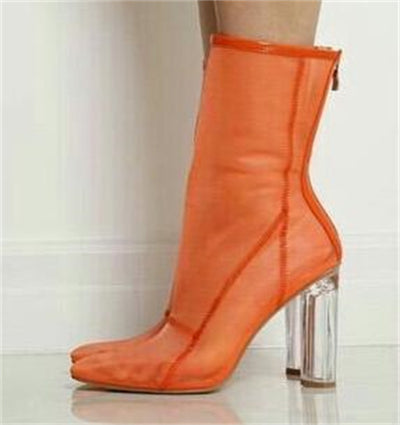 Sandalias de Tacón Grueso Transparentes con Punta Afilada para Mujer - Image 12