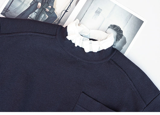 Suéter Holgado para Mujer con Cuello Alzado y Efecto Dos Piezas - Image 24