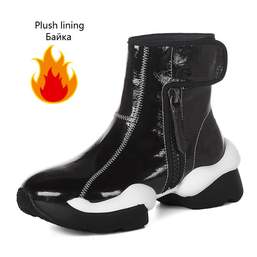 Botas de Invierno Talla Grande para Mujer con Tacón Robusto y Punta Redonda - Image 9