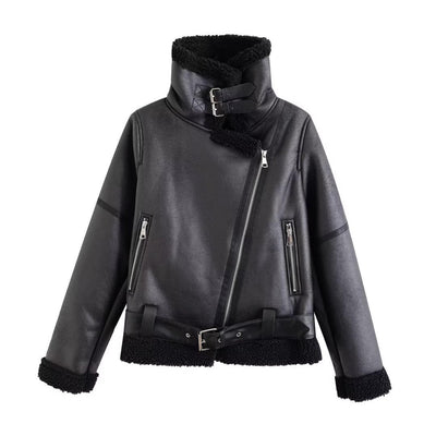 Chaqueta Cropped Estilo Biker para Mujer - Image 3