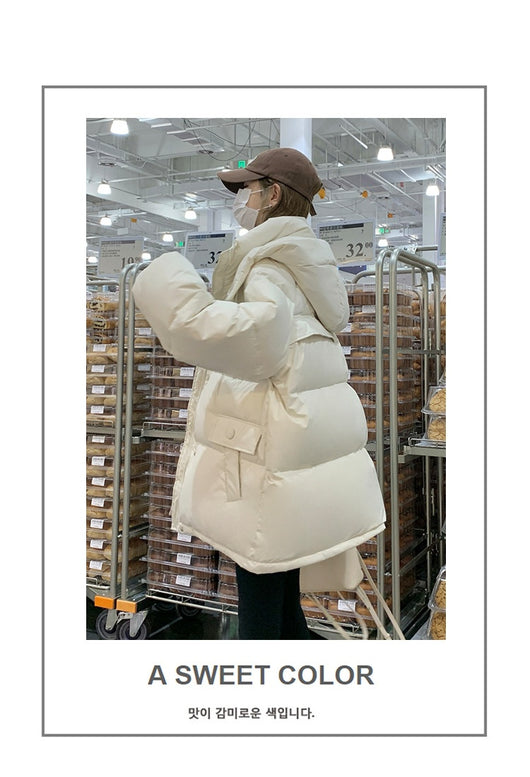 Chaqueta Corta de Plumón Blanco para Mujer - Abrigo Elegante de Invierno - Image 13