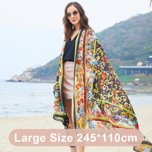 Chal Étnico Protector Solar Oversized para Viajes - Image 11