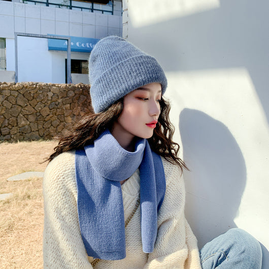 Conjunto de Gorro y Bufanda de Lana con Pelaje de Conejo - Image 14