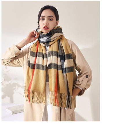 Bufanda de Imitación Cashmere con Rayas Suave - Abrigo Cálido y Elegante - Image 25