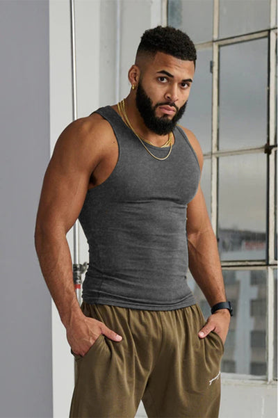 Camiseta Deportiva Sin Mangas Cuello Redondo para Hombre - Image 22