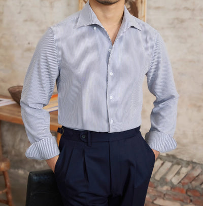 Camisa Retro a Rayas con Cuello Clásico y Mangas Largas - Image 12