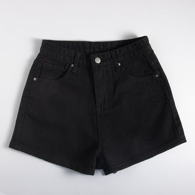 Shorts Denim Cintura Alta Mujer Corte Delgado - Image 3