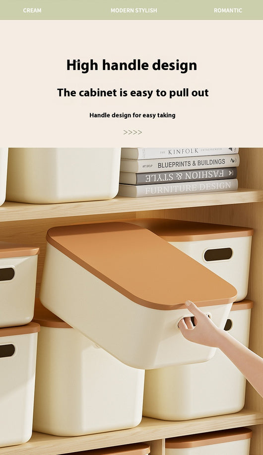 Caja de Almacenamiento Grande con Tapa para Ropa y Accesorios - Diseño Crema - Image 12