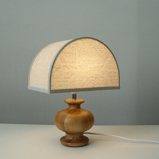 Lámpara de Mesa Mesita de Noche en Lino y Madera Maciza - Image 11
