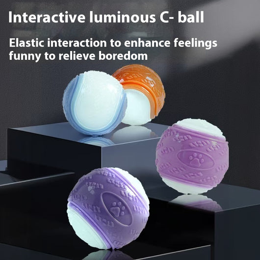 Orange and blue two-tone pet toy ball with textured surfaces for dog molar cleaning and training. - Image 14
