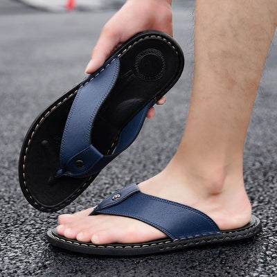 Sandalias de Pareja en Cuero con Malla - Chanclas Casuales Cómodas - Image 3