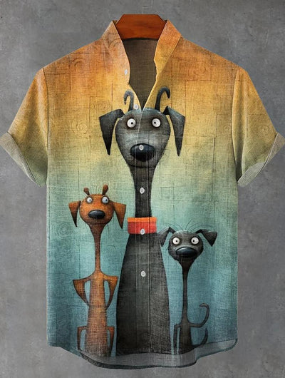Camisa de Lino Cuello Mao Manga Corta para Hombre - Image 5