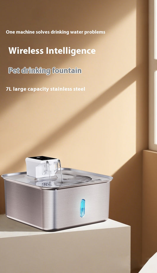 Fuente de Agua para Gatos Inalámbrica Acero Inoxidable Recargable - Image 10