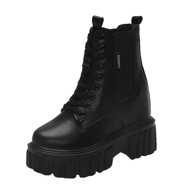 Botas Motociclista Martin con Plataforma y Cordones