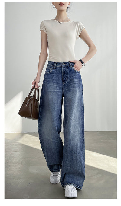 Jeans Azul Claro Cintura Alta Pierna Ancha Mujer Corte Recto - Image 30