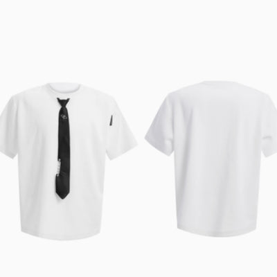 Camiseta Manga Corta Diseño Costura Nicho Color Sólido - Image 2