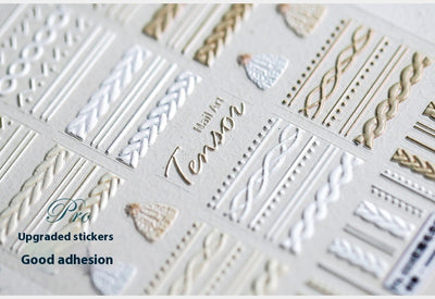 Stickers de Uñas Transparentes con Patrón Grabado Esmerilado - Image 12