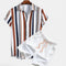 Conjunto Casual de Cardigan y Shorts con Estampado Digital