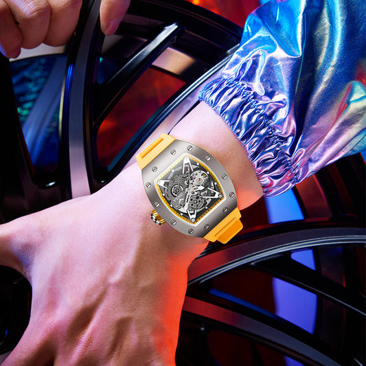 Reloj Deportivo Automático con Banda de Silicona para Hombre