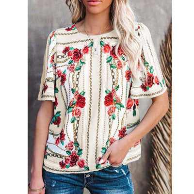 Playera Estampada Cuello Redondo Manga Corta para Mujer - Image 5