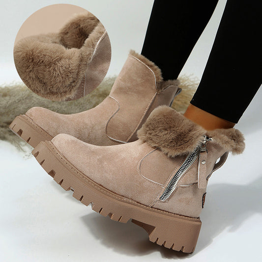 Botas de Invierno Impermeables Mujer - Gamuza Sintética con Suela Antideslizante
