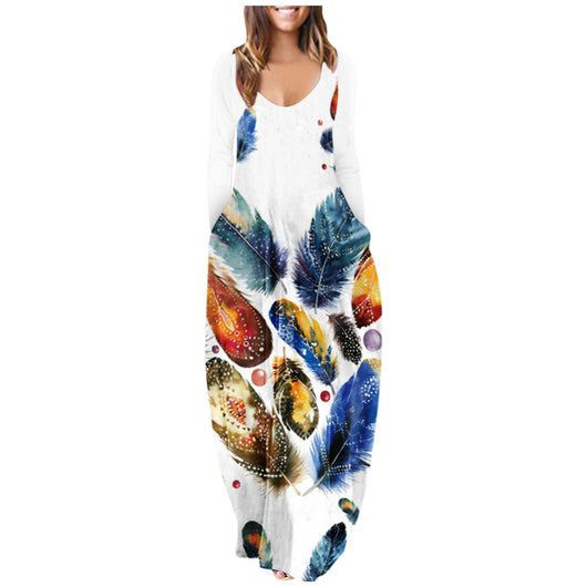 Vestido Largo Estampado Talla Grande con Mangas Largas - Image 6
