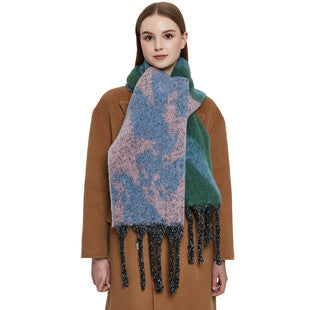 Bufanda Gruesa Jacquard con Lunares y Borlas - Image 25