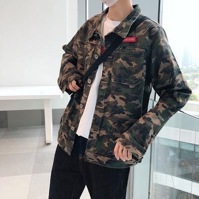 Chaqueta Denim Camuflaje para Hombre - Diseño Fashion Otoño - Image 2