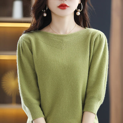 Blusa Suelta de Cuello Redondo Manga Corta Siete Puntos para Mujer - Image 4