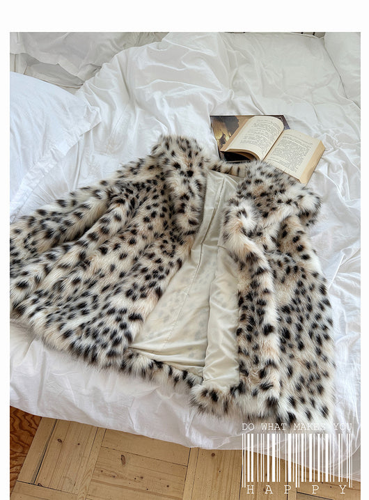 Abrigo de Piel Estampado Leopardo con Cuello de Piel para Mujer - Image 21