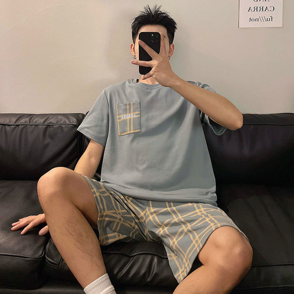 Pijama Hombre Cuello Redondo Estampado Dibujos Manga Larga Cómodo
