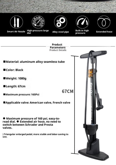 Inflador Vertical de Alta Presión para Bicicletas, Motos y Autos - Image 19