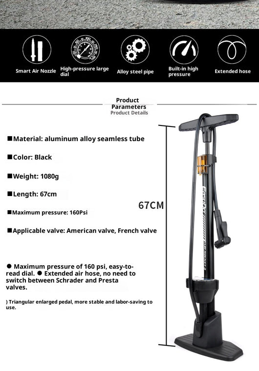 Inflador Vertical de Alta Presión para Bicicletas, Motos y Autos - Image 19