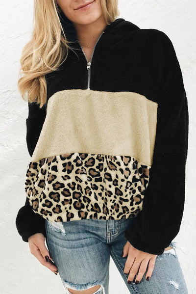 Sudadera con Capucha Estampado Leopardo Manga Larga - Image 10