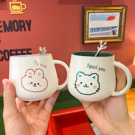 Taza de Cerámica con Diseño de Animales Lindos