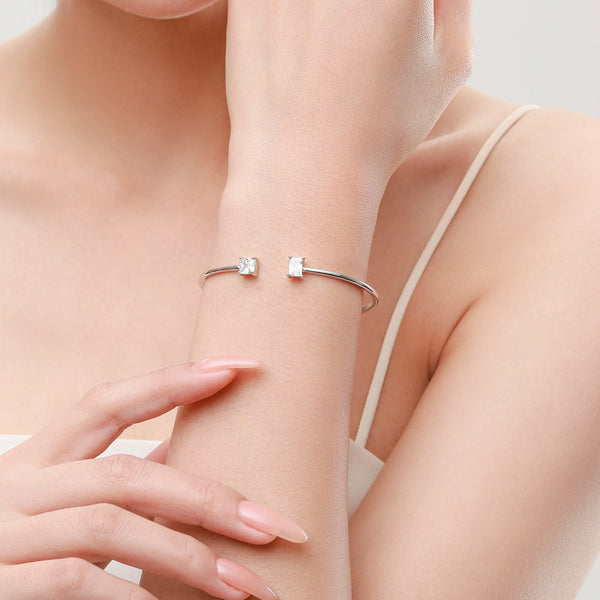 Pulsera de Plata S925 con Diamantes Simulados y Malla Roja - Accesorio Transmisión en Vivo
