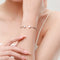 Pulsera de Plata S925 con Diamantes Simulados y Malla Roja - Accesorio Transmisión en Vivo
