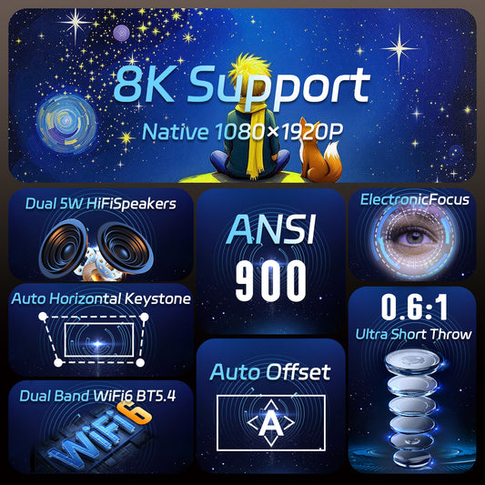 Proyector Inteligente 1080p Ultra Compacto con Enfoque Automático 8K - Image 2