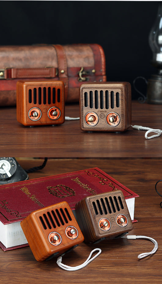 Parlante Bluetooth Retro en Madera de Nogal - Image 15
