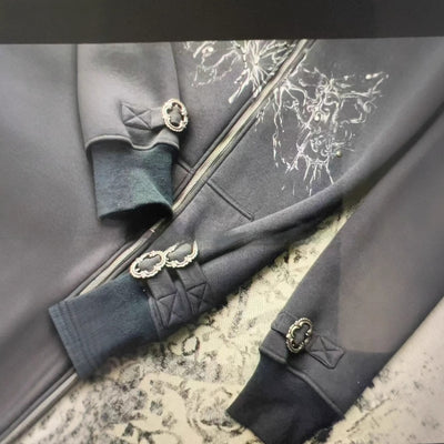 Sudadera con Capucha y Cremallera Estilo Retro Urbano Americano - Image 10