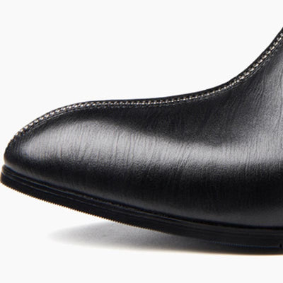 Botas Altas de Cuero con Punta Afilada y Cierre de Cremallera para Hombre - Image 12