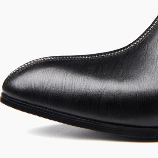 Botas Altas de Cuero con Punta Afilada y Cierre de Cremallera para Hombre - Image 12