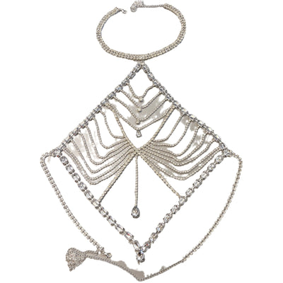 Cadena Corporal Corazón Melocotón con Diamantes de Agua y Borlas - Image 5