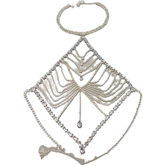 Cadena Corporal Corazón Melocotón con Diamantes de Agua y Borlas - Image 5