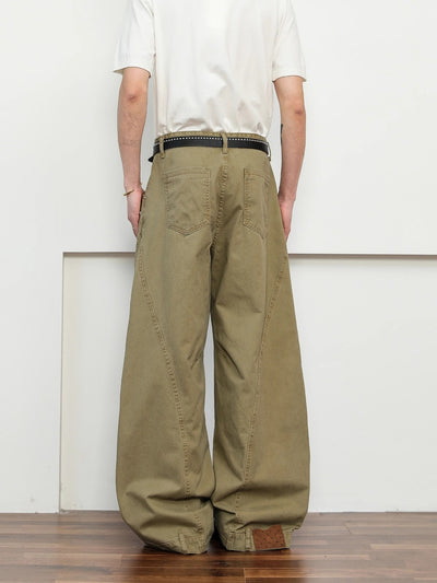 Pantalones Khaki Premium Deconstrucción Retro Pierna Ancha para Hombre - Image 10