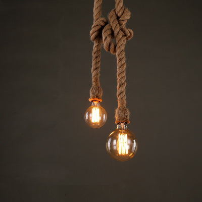 Lámpara de Techo Cuerda Cáñamo Estilo Industrial Vintage - Image 10