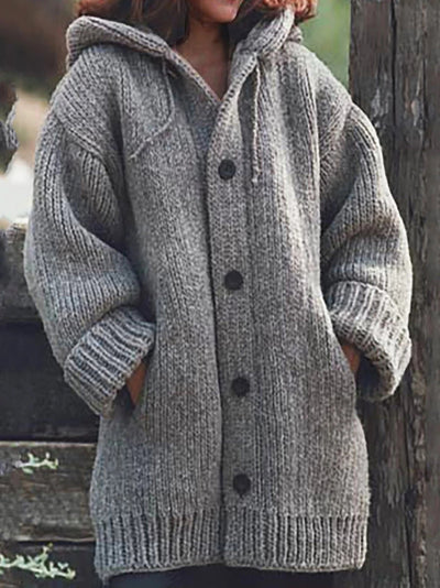 Cardigan Sudadera con Capucha de Largo Medio - Image 22