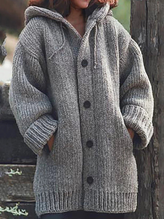 Cardigan Sudadera con Capucha de Largo Medio - Image 22